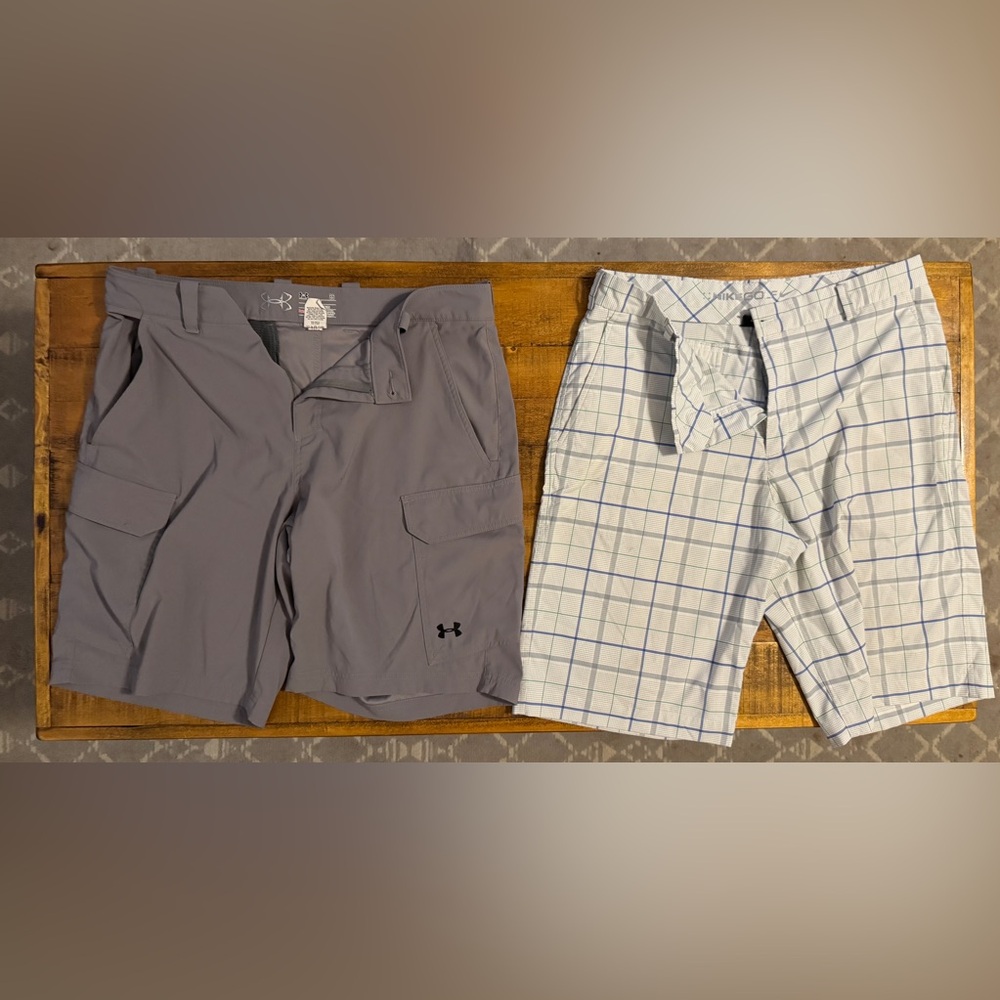 Under Armour Gray and White Men's Shorts